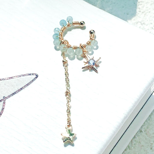 Aquamarine Nova 14K gold-filled ear cuff-Nova