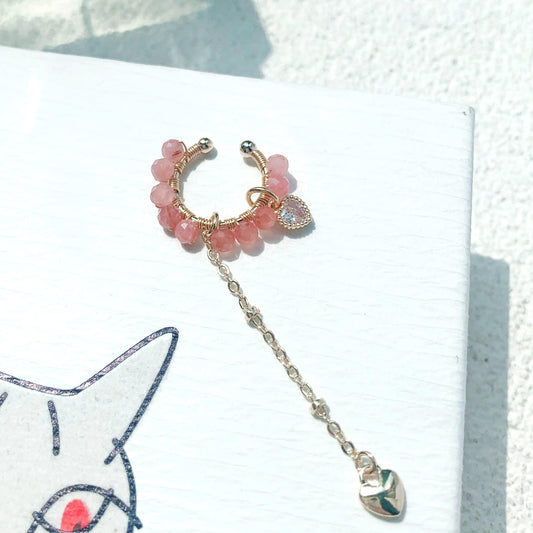 Rhodochrosite Nova 14K gold-filled ear cuff-Nova