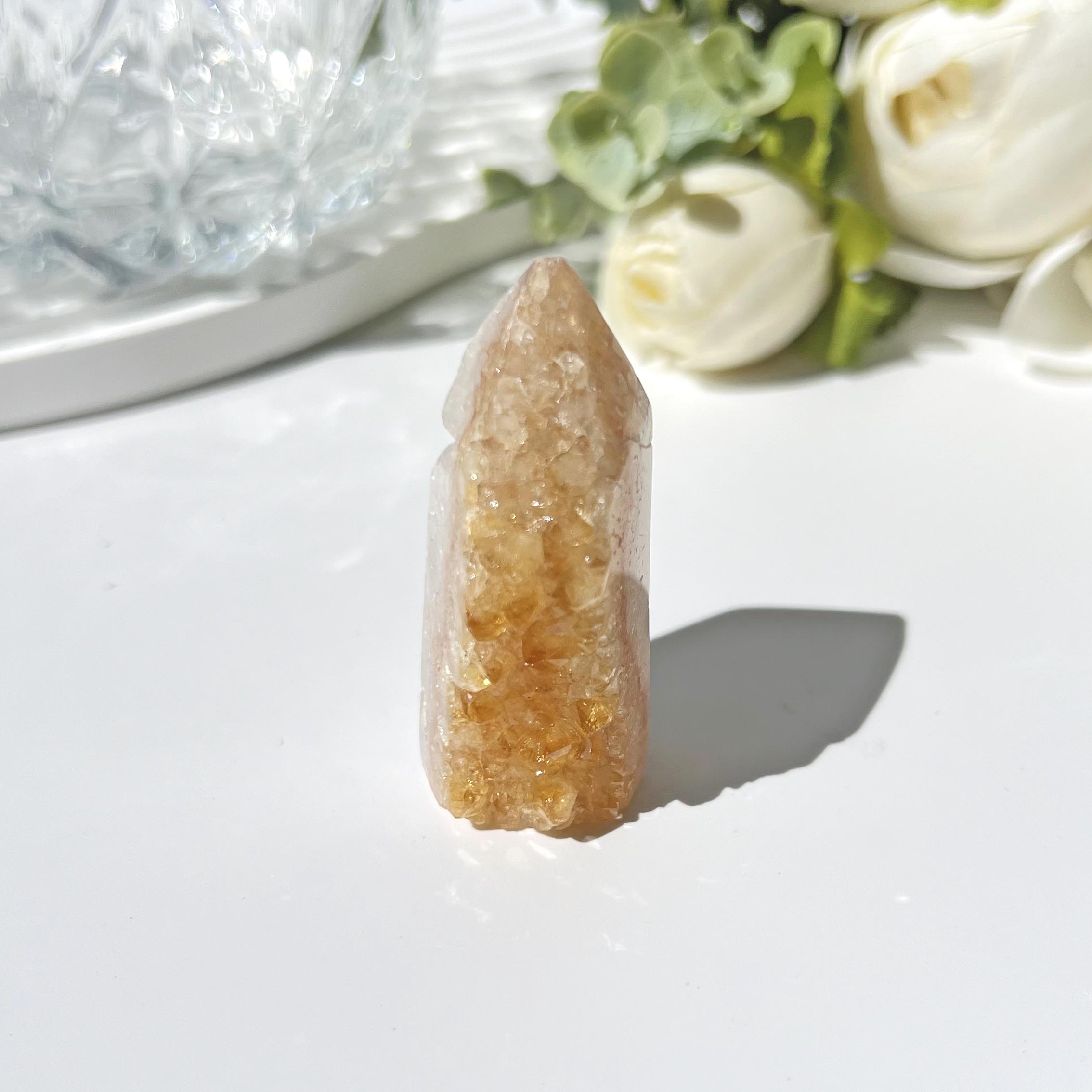 Citrine White Crystal Mini Energy Symbiosis Crystal Column