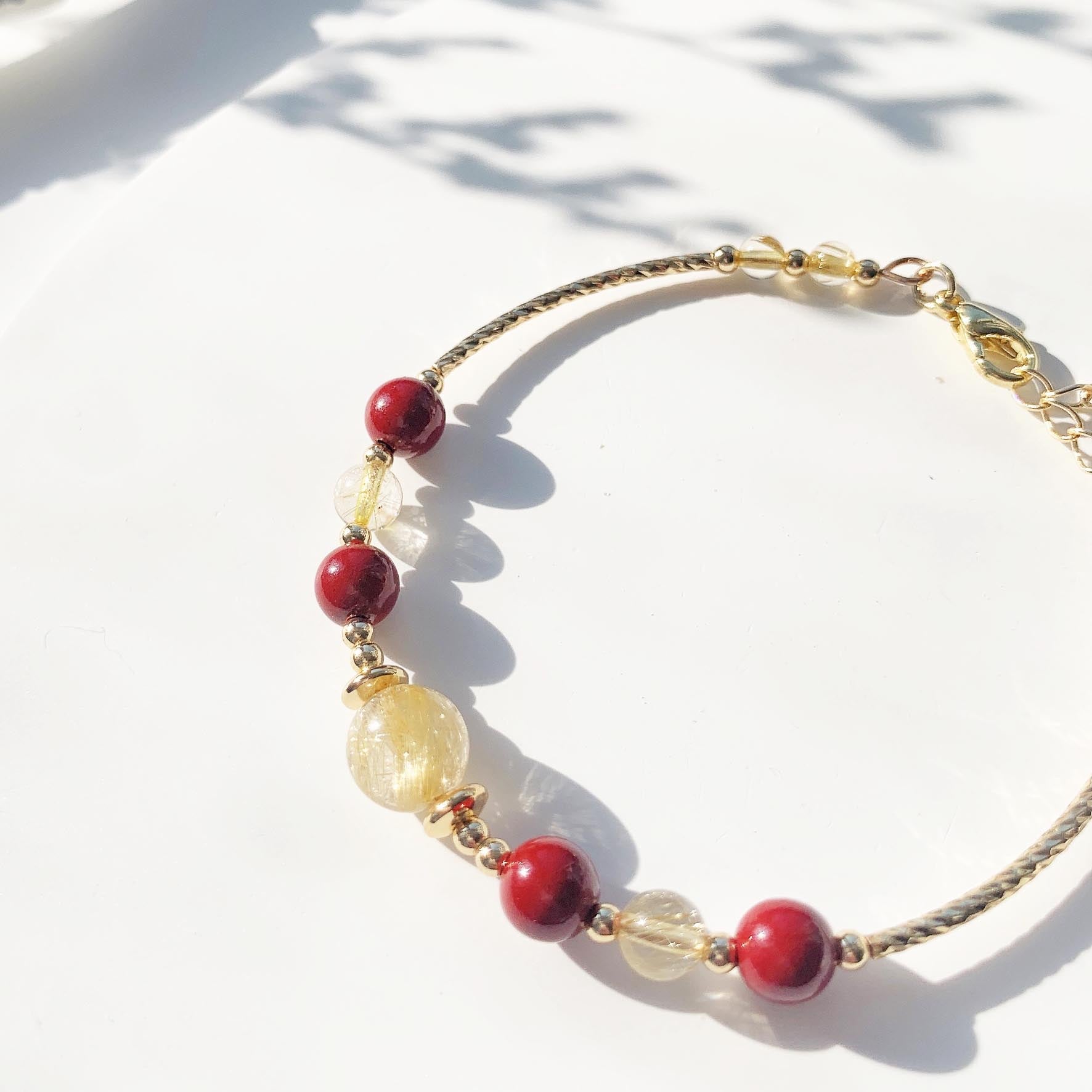 Blonde crystal cinnabar 14k gold-filled bracelet
