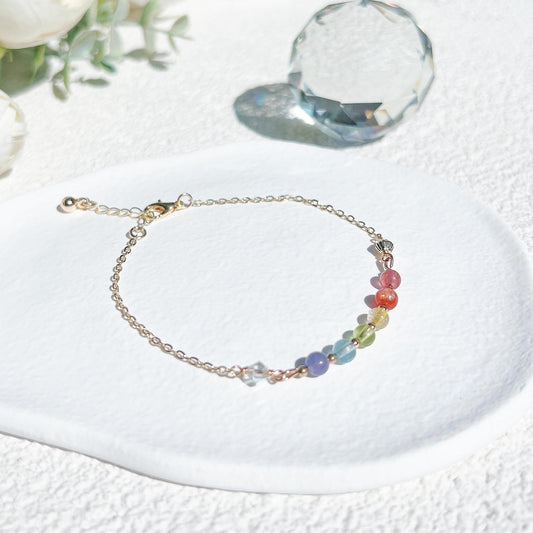 Over the Rainbow gradient rainbow color 14K gold-filled bracelet