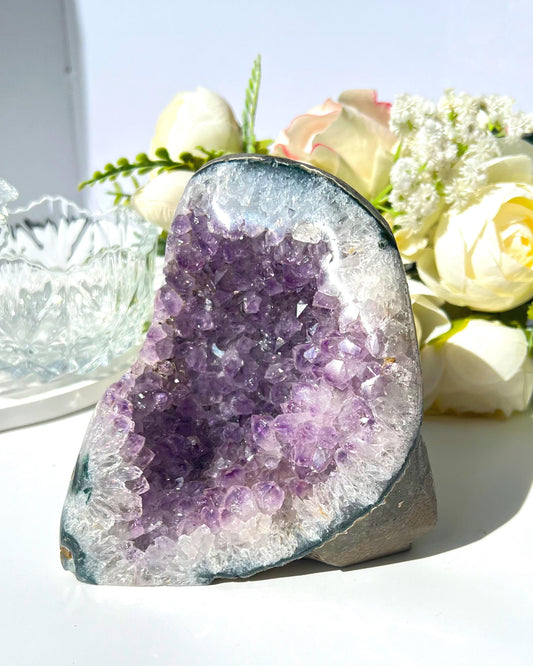 Natural raw mineral amethyst cluster ornaments