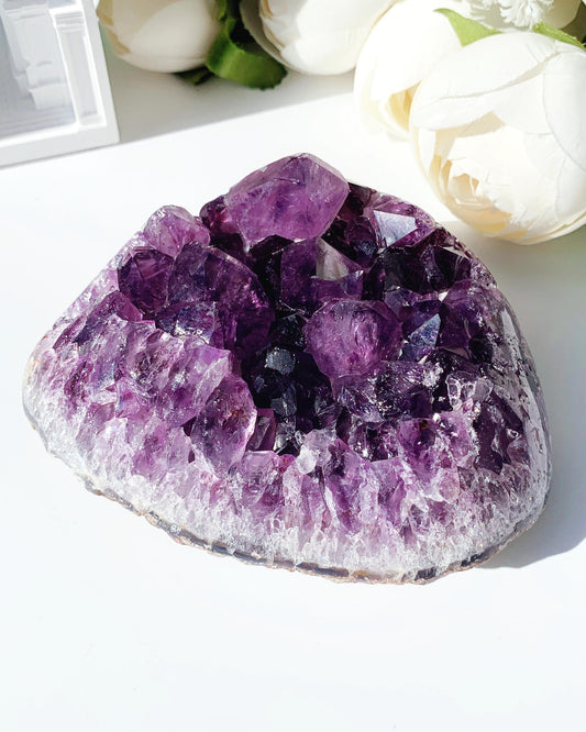 Natural raw mineral amethyst cluster ornaments