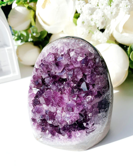 Natural raw mineral amethyst cluster ornaments