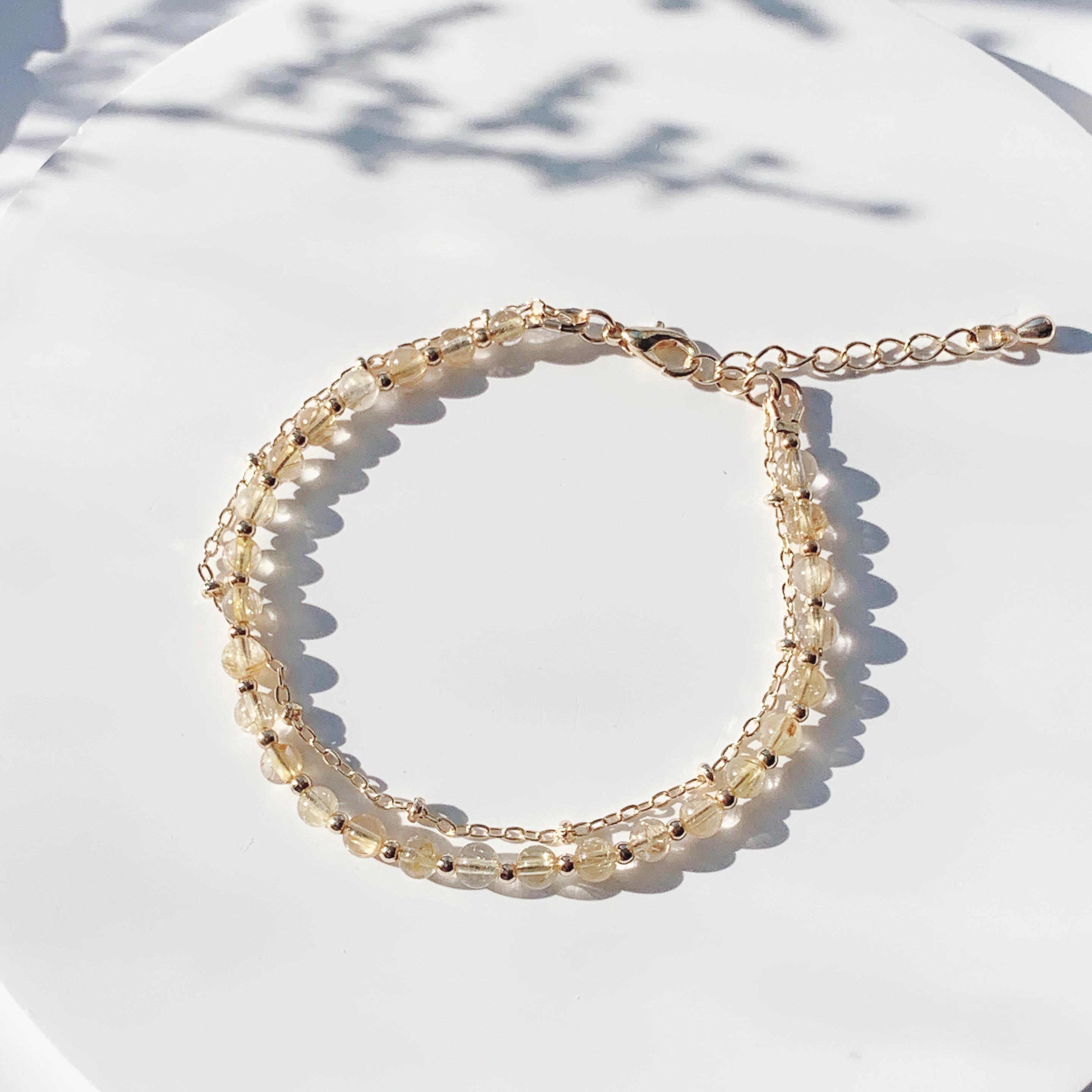 Blonde crystal 14k gold filled bracelet