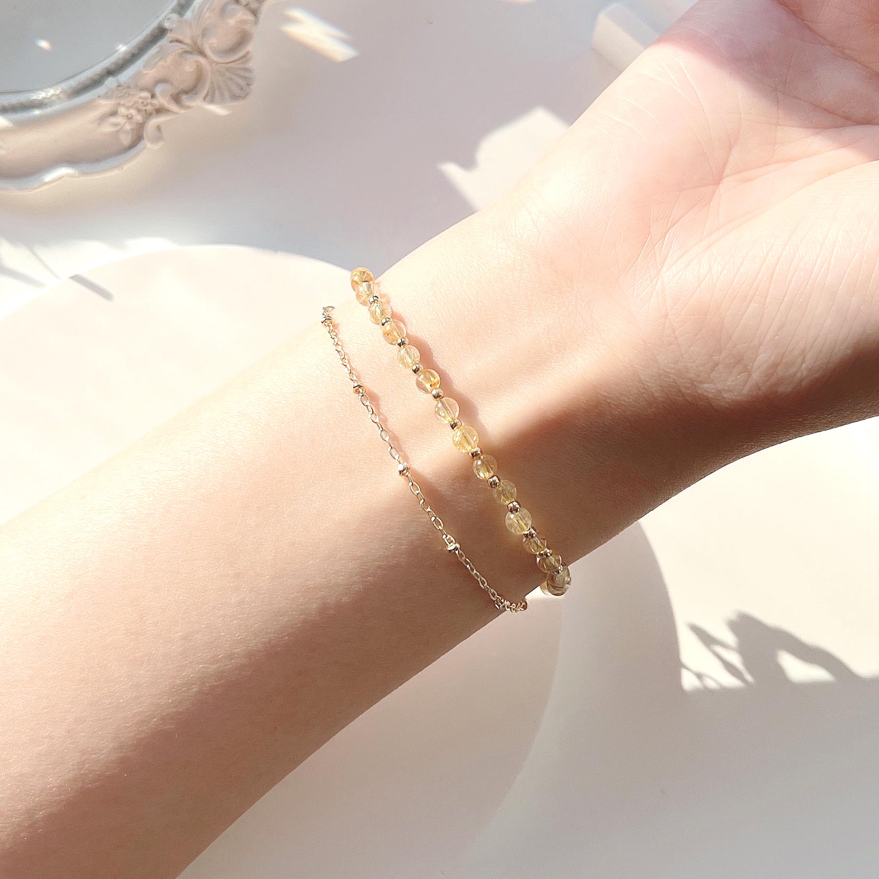 Blonde crystal 14k gold filled bracelet