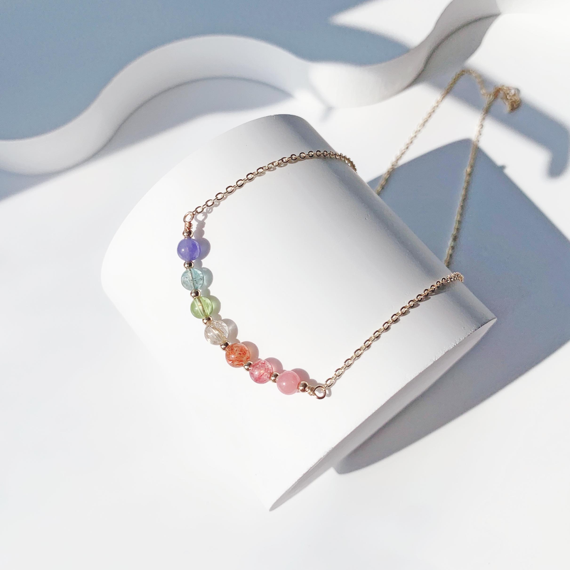 Over the Rainbow 14k gold-filled smile necklace