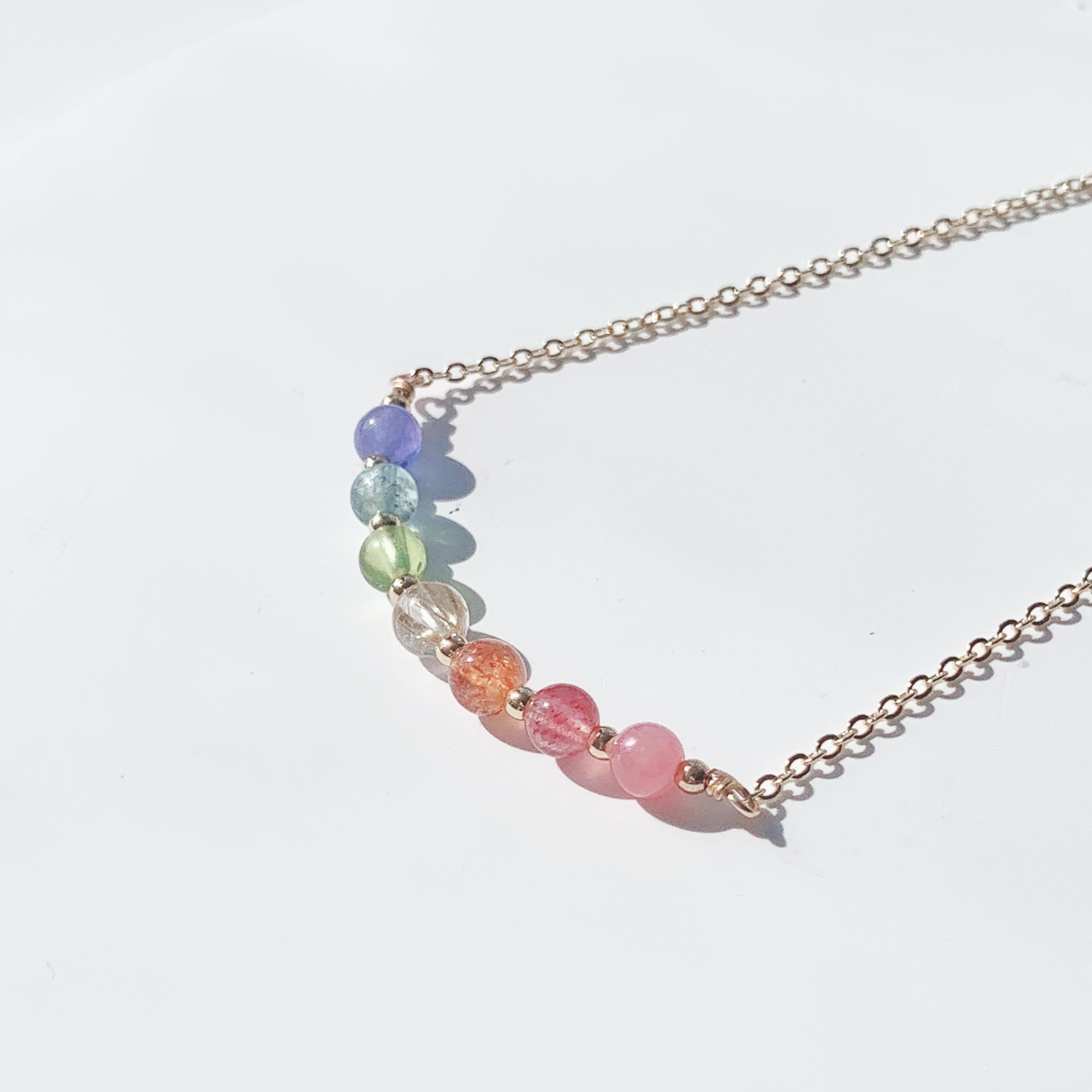 Over the Rainbow 14k gold-filled smile necklace